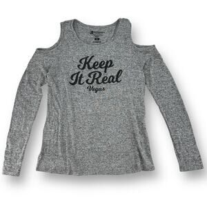 Keep It Real MGM Las Vegas Cold Shoulder Souvenir Shirt Womens Size Medium